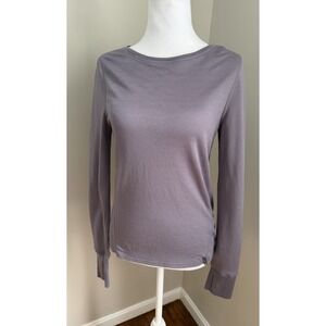 Eastern Mountain Sports Women M Wool Blend Base Layer Top Dusty Purple Thumb Hol